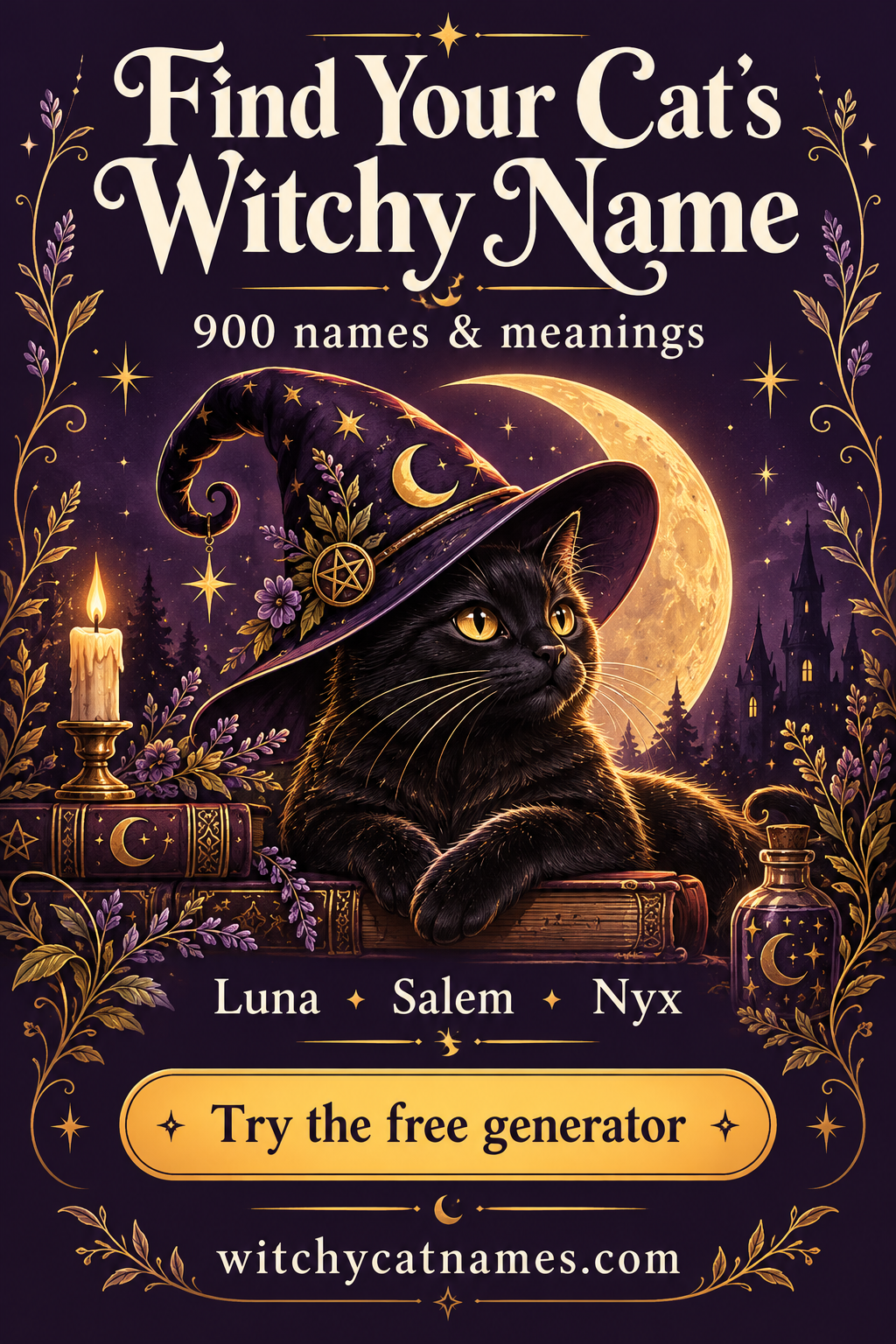 Witchy Cat Names Pinterest artwork